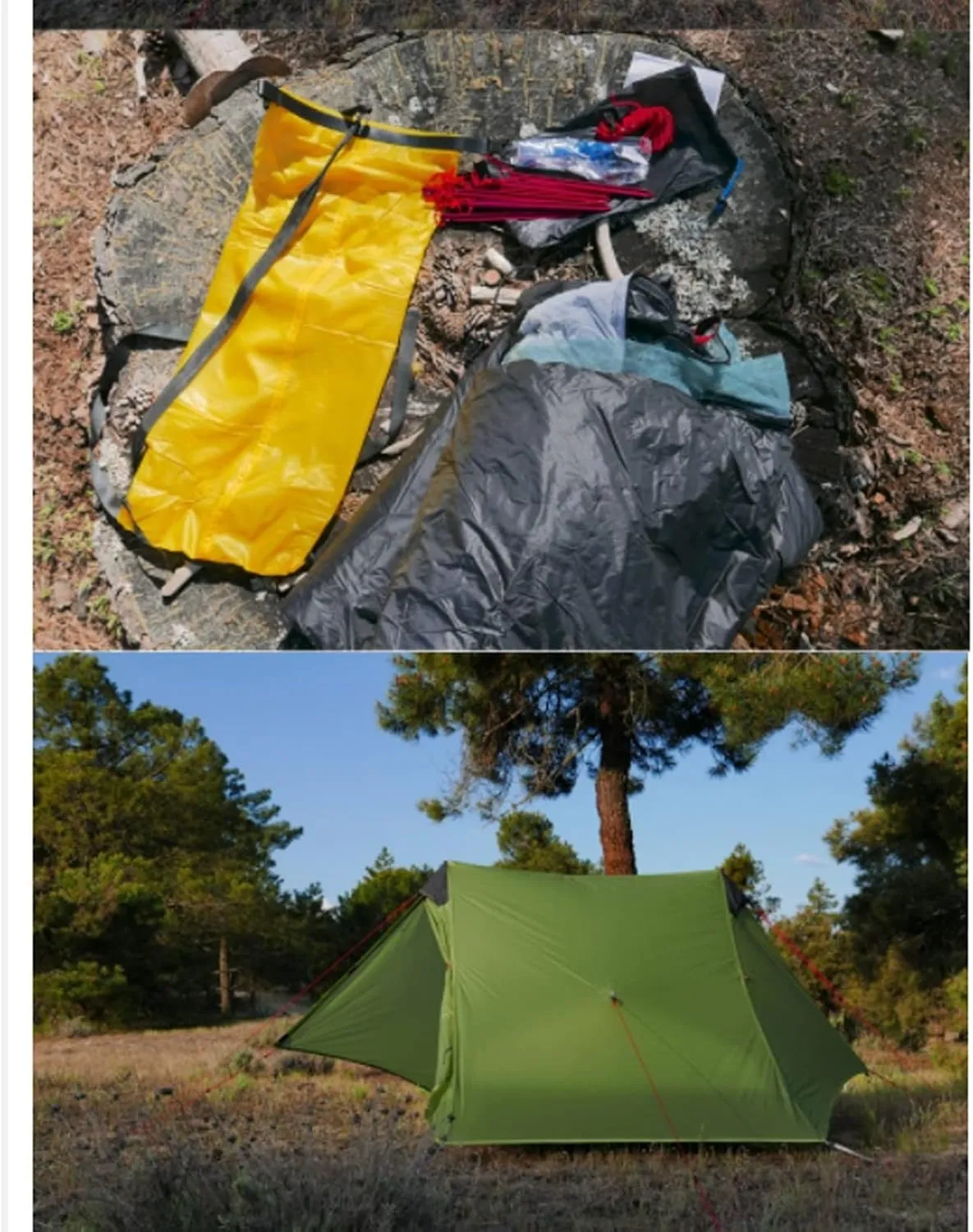 Camping Tents,2022 New 2 Person Ultralight Camping Tent 3 Season Professional 15d Rodless Tent (Color : Green 2P, Size : 3 Season)