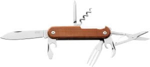 CAMPO 7 MagnaCut Multi-Tool, CPM-Magnacut Steel Primary Blade, Fork, Scissors, Screwdriver, Corkscrew, Canvas Micarta Scales, Made in Italy (Natural)