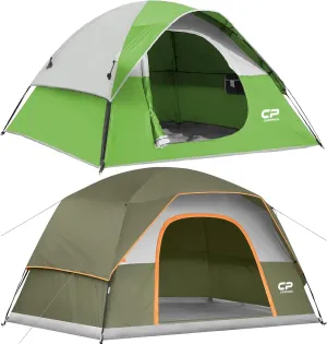 CAMPROS CP Tent for Camping 3 Person and 6 Person, Dome Tents for Camping, Waterproof Windproof Backpacking Tent, Easy Set up Small Lightweight Tents, for All Seasons Hiking Beach Outdoor with 3 Mesh