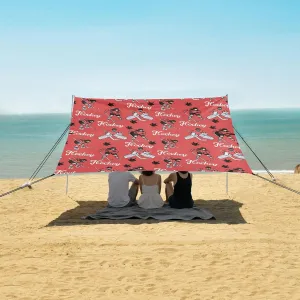 Canadian Hockey Players Beach Camping Tent Sun Shelter for Whole Family, Beach Shade Canopy with UPF50  UV Protection,Easy Set Up and Carry,Outdoor Shade for Trips, Fishing, Backyard Fun Picnic