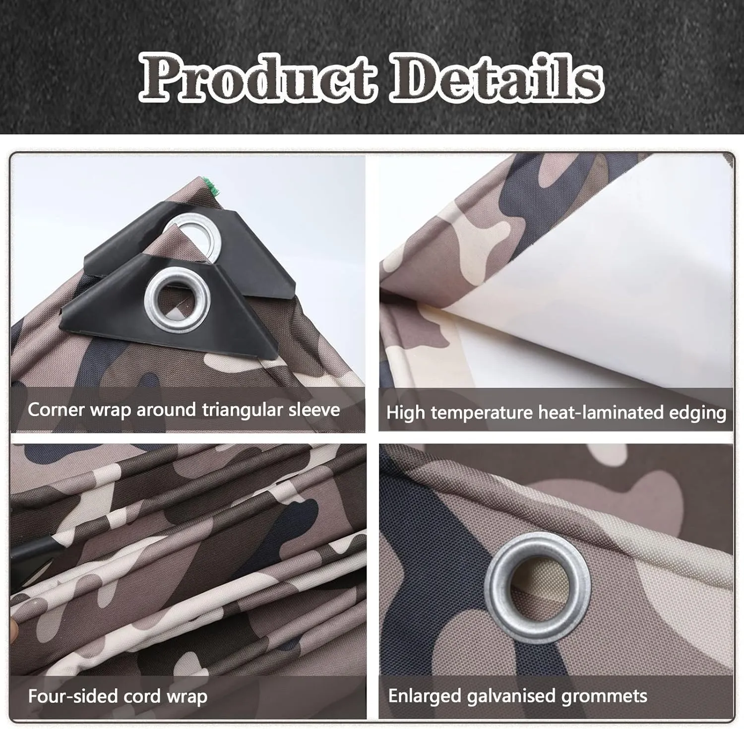 Canvas Tarpaulin Waterproof Camouflage Tarp Sheet Cover with Grommets Heavy Duty Tarp Tent Multipurpose Protective Camo Groundsheet - Oxford Canvas (Size:1x2m)