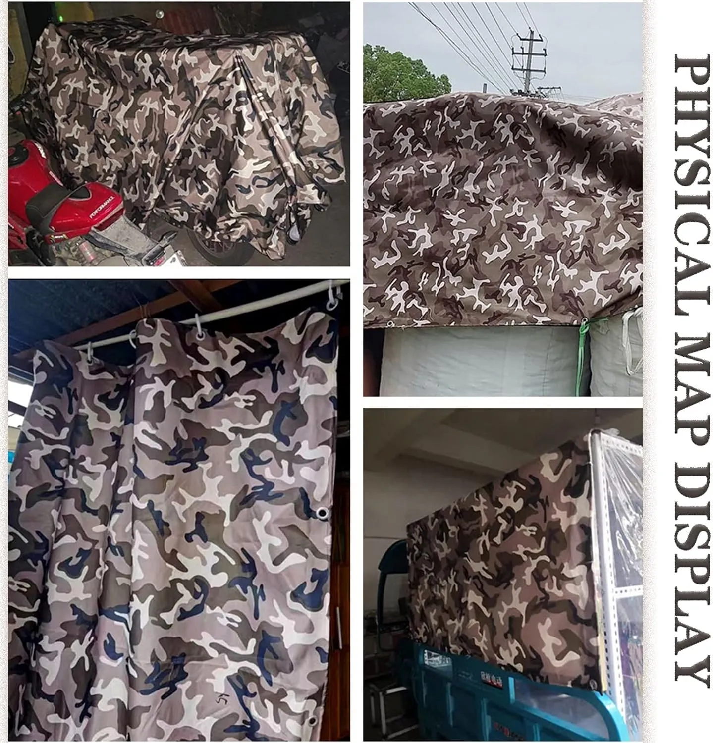 Canvas Tarpaulin Waterproof Camouflage Tarp Sheet Cover with Grommets Heavy Duty Tarp Tent Multipurpose Protective Camo Groundsheet - Oxford Canvas (Size:1x2m)