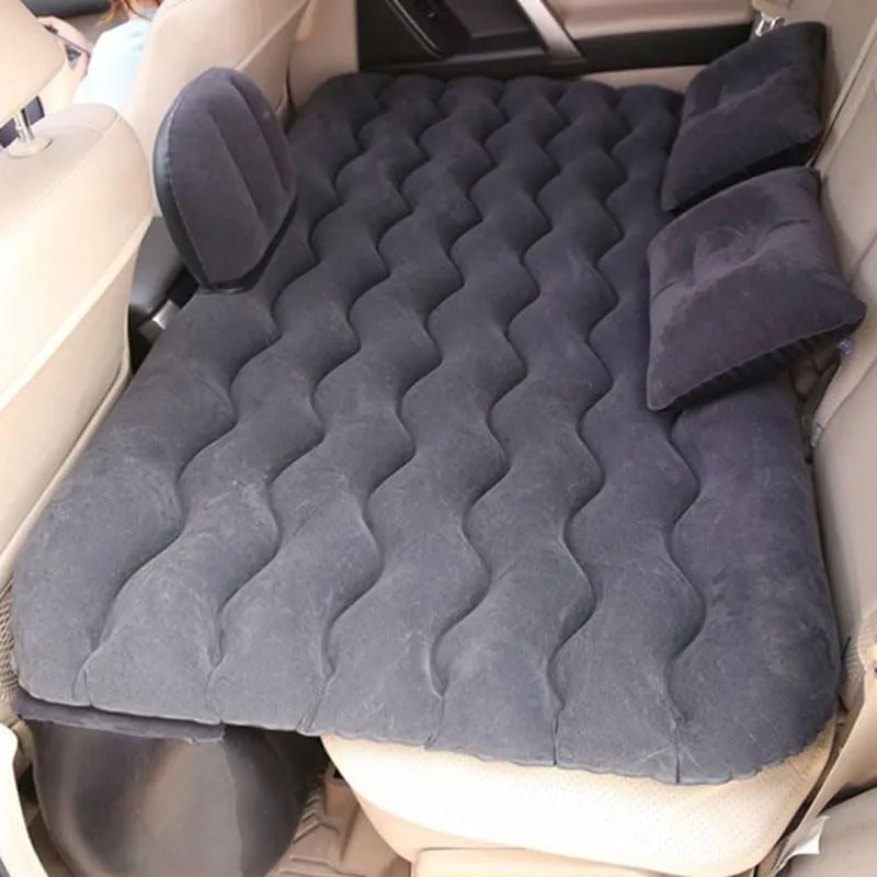 Car Air Mattress for Jaguar XJ, Inflatable Back Seat Sleeping Pad with Pump & 2 Pillows, Folding Portable Camping Bed for Travel& Road Trips,Black