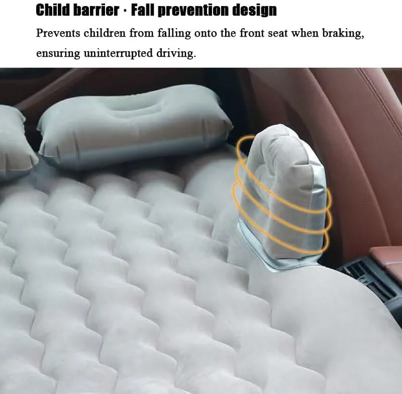 Car Air Mattress for Jaguar XJ, Inflatable Back Seat Sleeping Pad with Pump & 2 Pillows, Folding Portable Camping Bed for Travel& Road Trips,Black