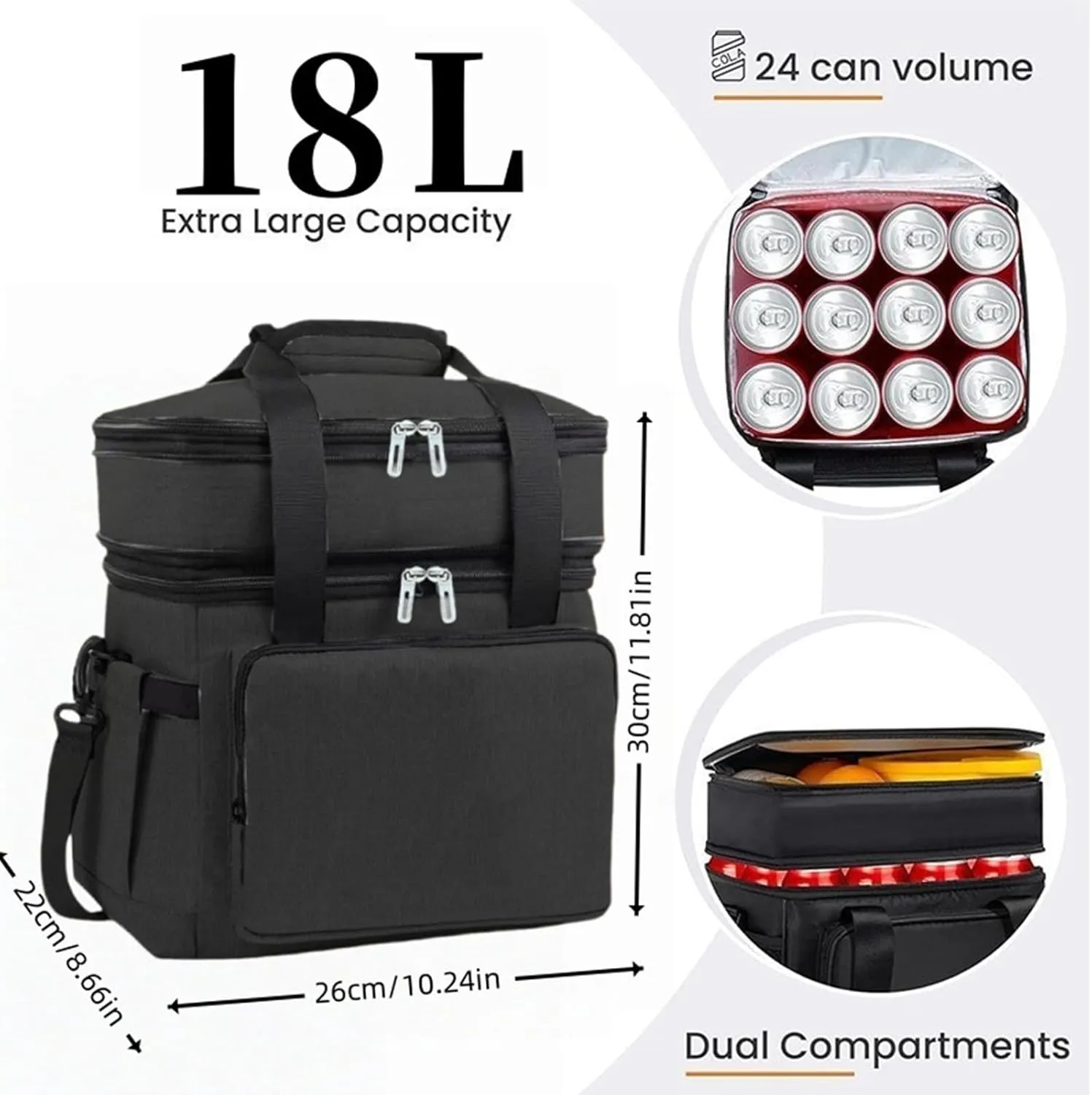 Car Camping Coolers for Jeep Avenger/Cherokee/Compass/Concept/Gladiator/Meridian, Leak Proof Cooler, Portable Lightweight Ice Chest Box, Compartments Waterproof Insulated Bag