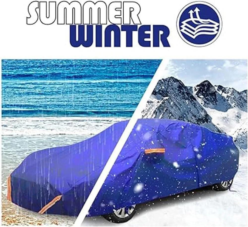 Car Cover Compatible with Jeep Compass, Outdoor Waterproof All Weather Breathable Protective Full Covers(Blue)