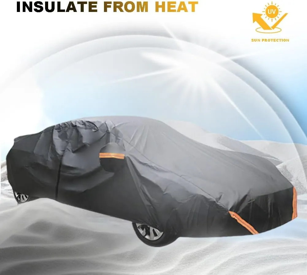 Car Cover Compatible with Jeep Compass, Outdoor Waterproof All Weather Protection Full Covers Wind Rain Proof(Black)