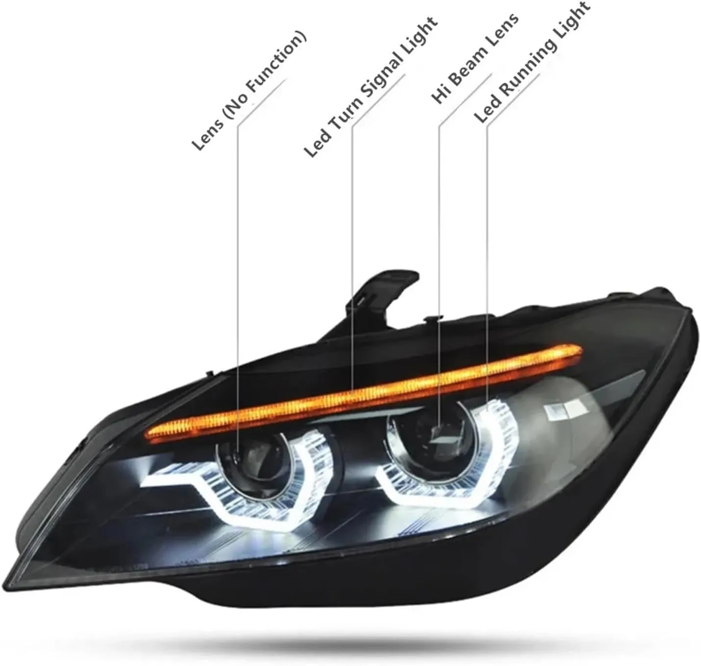 Car Lights Compatible For BMW Z4 E89 2009-2016 Headlights Assembly DRL Angel Eye Projector Lens Headlamp Car Accessories Plug And Play(WITH LED BLUBS_WITH AFS)