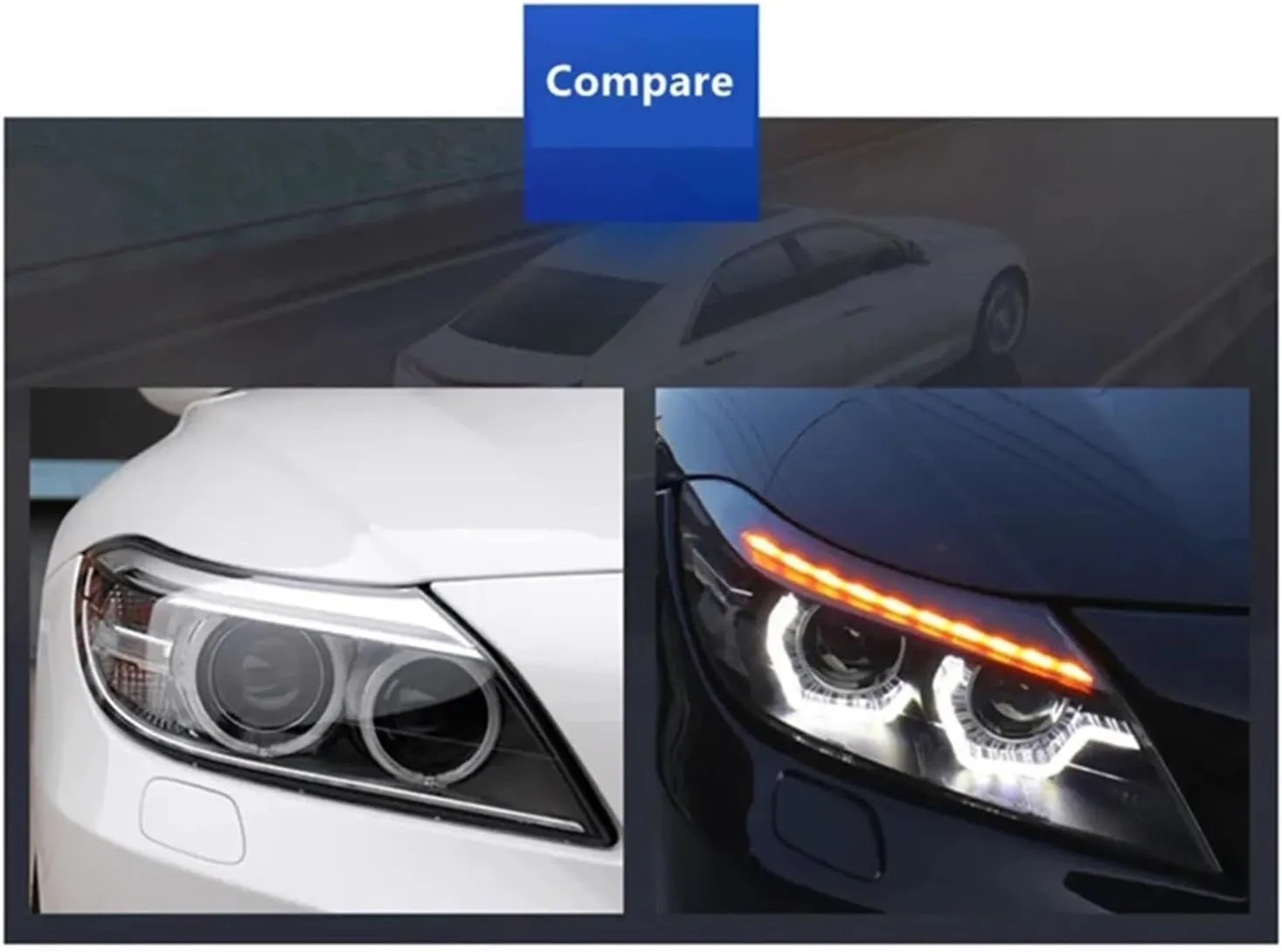 Car Lights Compatible For BMW Z4 E89 2009-2016 Headlights Assembly DRL Angel Eye Projector Lens Headlamp Car Accessories Plug And Play(WITH LED BLUBS_WITH AFS)