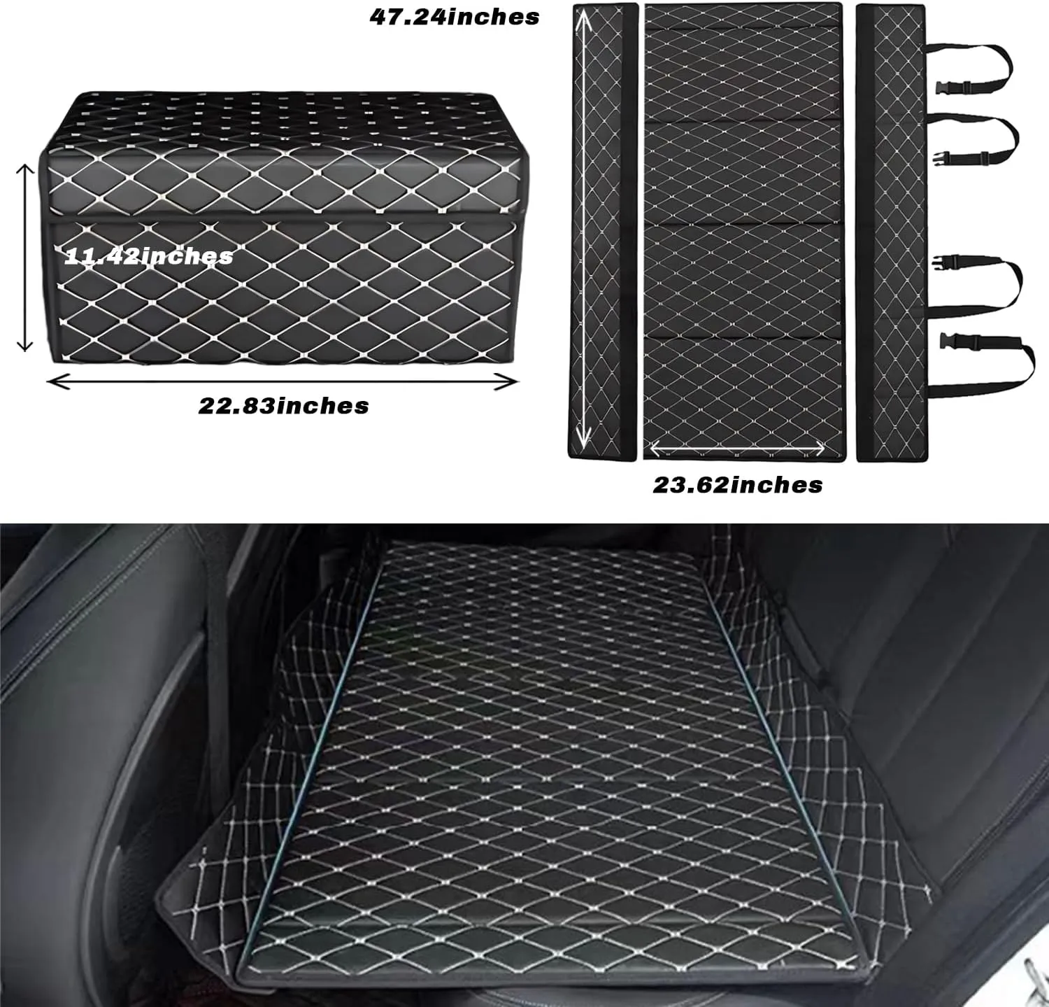 Car Mattress for Jeep New Compass - Custom Fit,Leather Heavy-Duty Waterproof Outdoor Back Seat Rest Bed Non Inflatable Storage Box Double-Sided Folding, for Jeep New Compass 2017