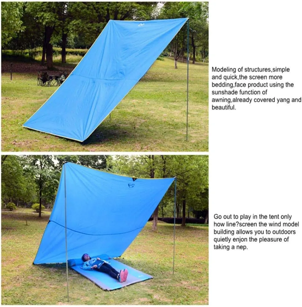 Car Roof Tent Outdoor Awning Canopy Tent Rain Sun Shelter Tarp Sun Shade Beach Roof Tent Sun Awning Camping Equipment Yellow