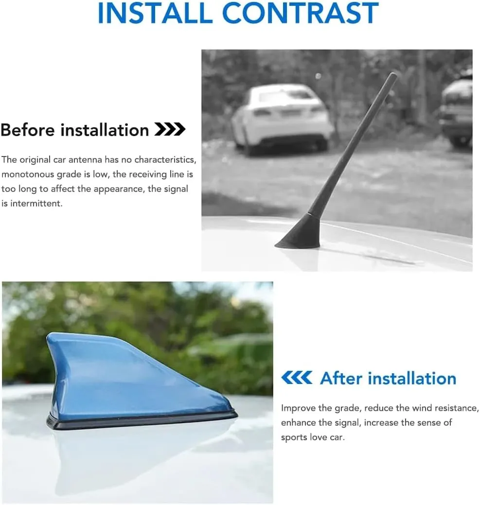 Car Shark Fin Aerial Antenna for Jeep Compass for Renegade 2017-2022 2023 2024 Roof Enhanced Signal Aerials Mast Waterproof