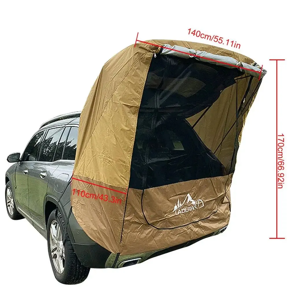 Car Travel Tent BBQ Camping Trunk Extension Tent - Suitable for SUV with Width 1.9-2.M SUV Triple Door Tailgate Hatchback Tent