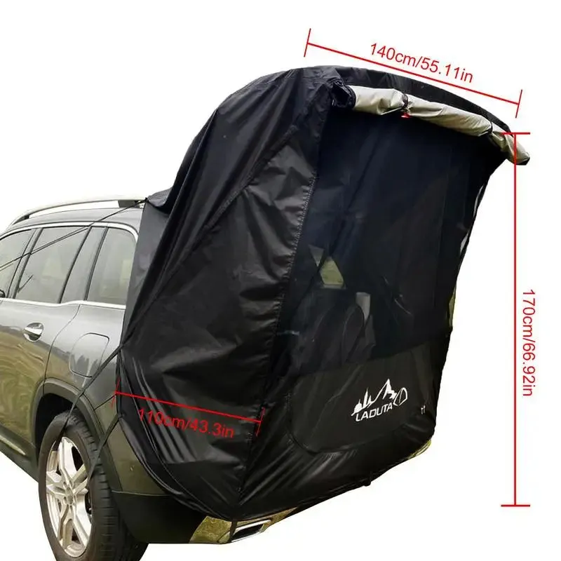 Car Travel Tent BBQ Camping Trunk Extension Tent - Suitable for SUV with Width 1.9-2.M SUV Triple Door Tailgate Hatchback Tent