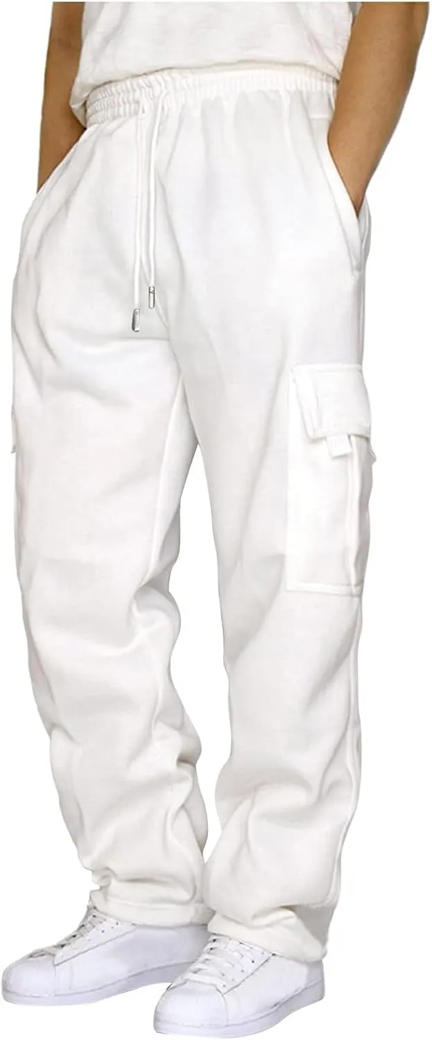 Cargo Sweatpants for Men Casual Pocket Sport Work Casual Trouser Pants Trousers Comfort Multi-Pocket