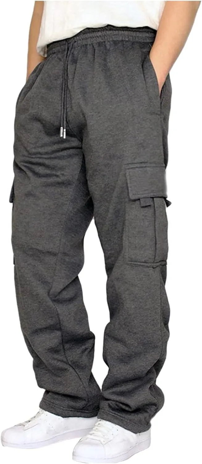 Cargo Sweatpants for Men Casual Pocket Sport Work Casual Trouser Pants Trousers Comfort Multi-Pocket