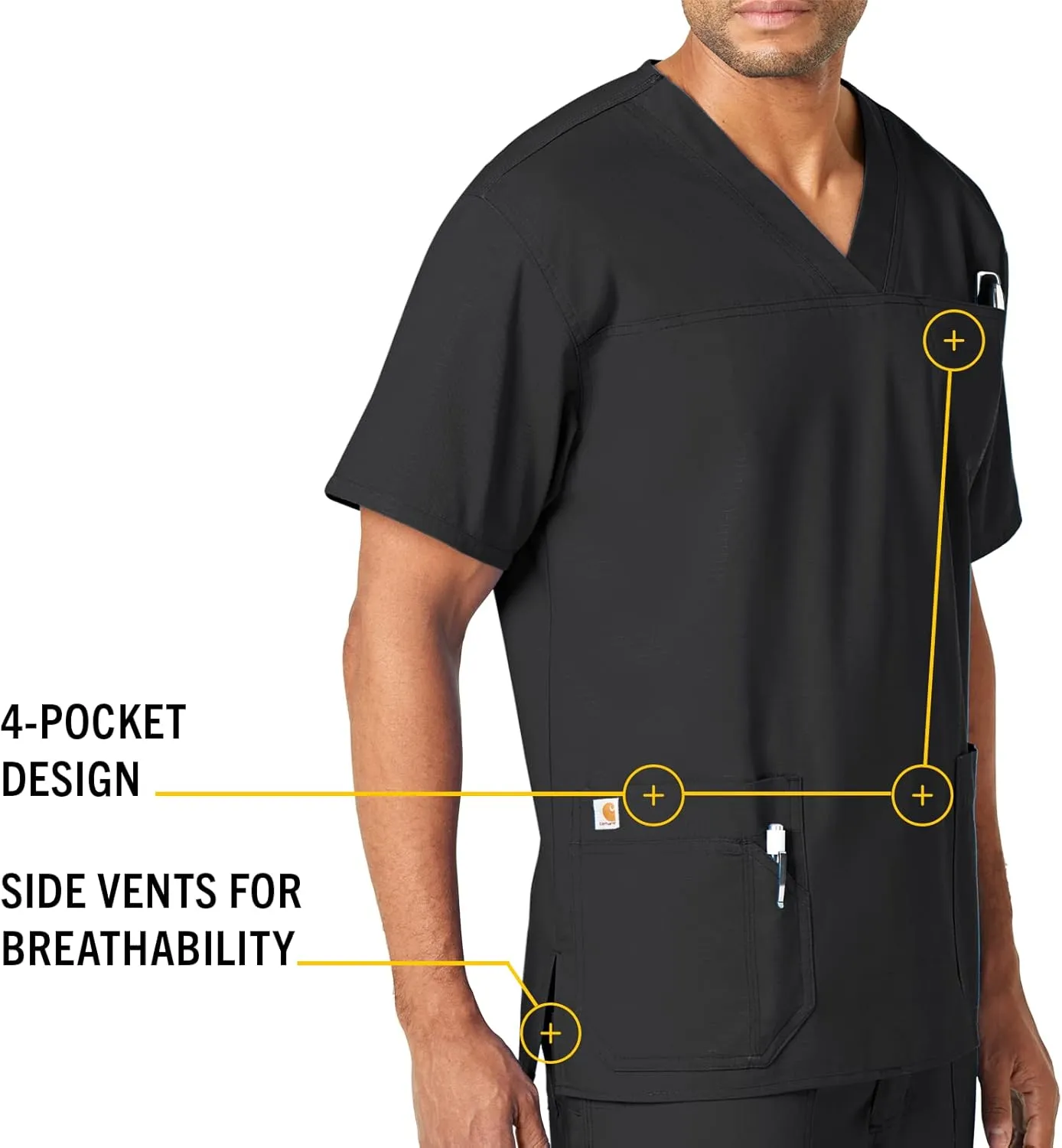 Carhartt Men's Ripstop Multi-Pocket Scrub Top