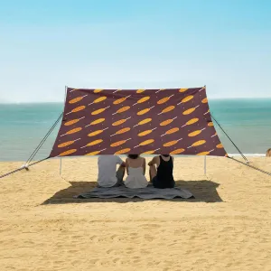 Cartoon Corn Dogs Beach Camping Tent Sun Shelter for Whole Family, American Fast Food Beach Shade Canopy with UPF50  UV Protection,Easy Set Up and Carry,Outdoor Shade for Trips, Fishing, Backyar