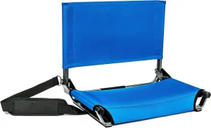 Cascade Mountain Tech Stadium Seat - Lightweight, Portable Folding Chair for Bleachers and Benches - Royal Blue, Regular - 17"
