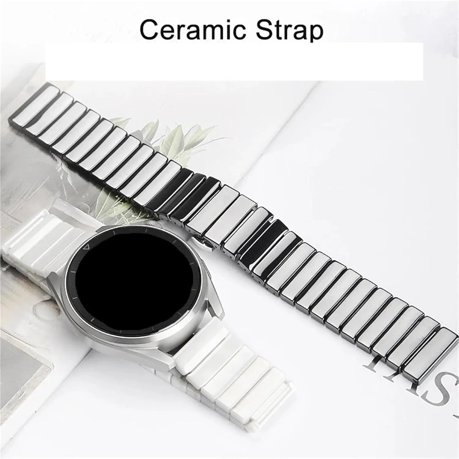 Ceramic Watch Band Stainless Steel Removable 20mm Quick Release Watch Strap Men Women Universal Wristband