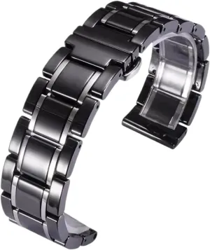 Ceramic Watch Band Stainless Steel Removable 20mm Quick Release Watch Strap Men Women Universal Wristband