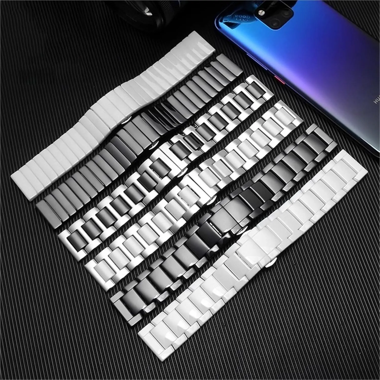 Ceramics Stainless Steel Watch Strap Bracelet Links Removable Replacement Bands Men Women Universal Band