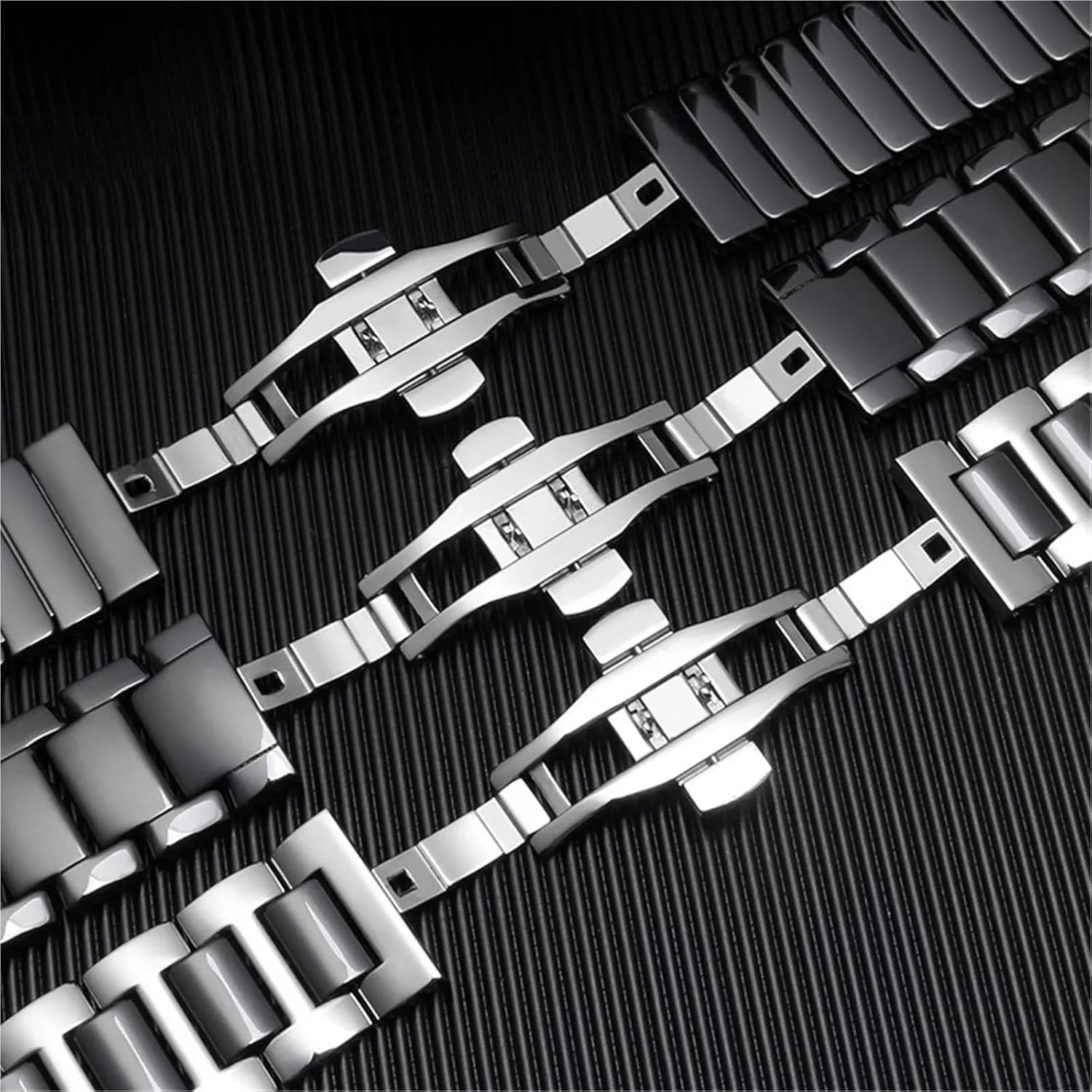 Ceramics Stainless Steel Watch Strap Bracelet Links Removable Replacement Bands Men Women Universal Band
