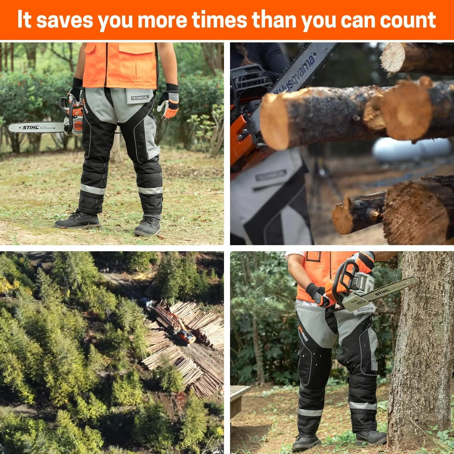 Chainsaw Chaps Technical Version，Chainsaw Protective Pants Wrap, Safety Apron, Class A