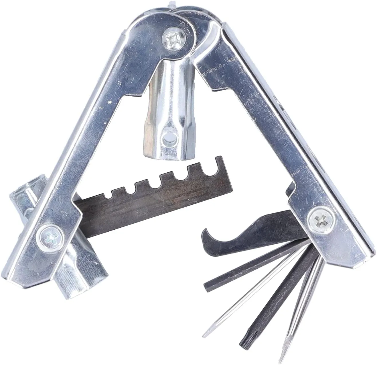 Chainsaw Multi Tool Foldaway Pocket Hardware Hand Operated Tools with 13mm, 16mm, 17mm, and 19mm Sockets for Chain Saw Replacement and Maintenance