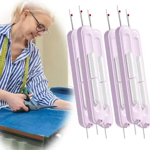 Chiclify Needle Threader,Chiclify 2-in-1 Needle Threader & Seam Ripper Tool,Chiclify Plug-in Needle Threaders,Chiclify Needle Remover,Chiclify Sewing Aids (Purple, 6PCS)