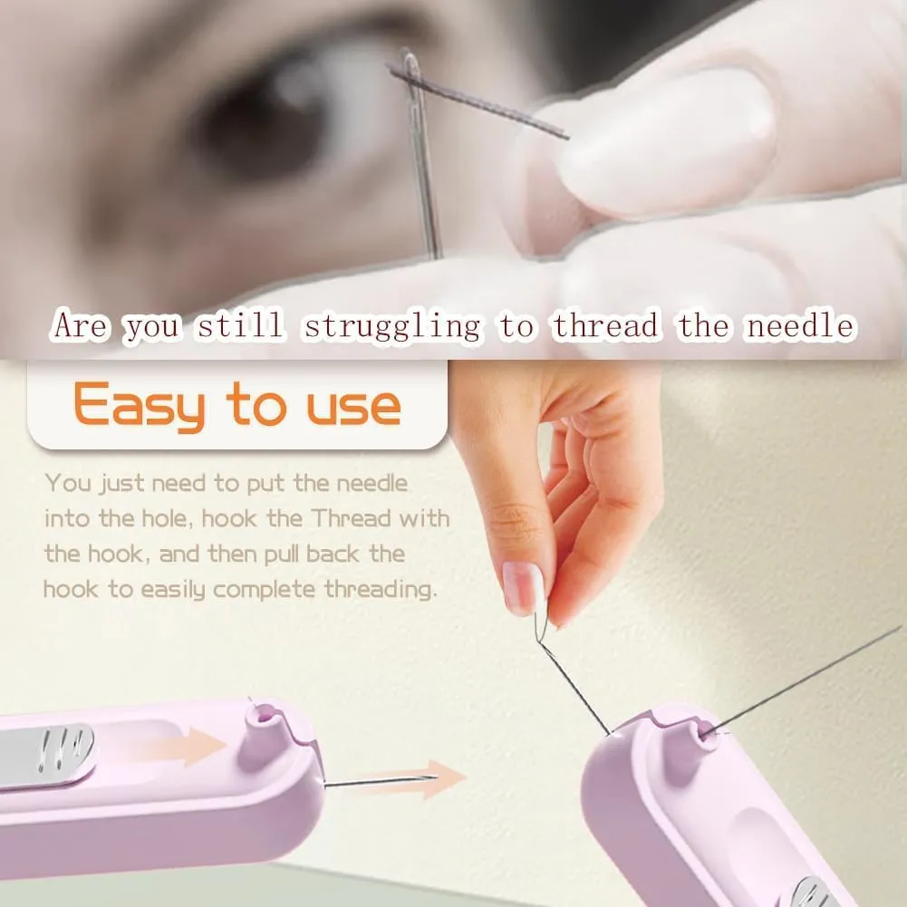 Chiclify Needle Threader,Chiclify 2-in-1 Needle Threader & Seam Ripper Tool,Chiclify Plug-in Needle Threaders,Chiclify Needle Remover,Chiclify Sewing Aids (Purple, 6PCS)