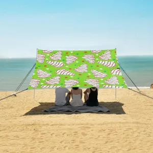 Christmas Tree Cakes Beach Camping Tent Sun Shelter for Whole Family, Green Beach Shade Canopy with UPF50  UV Protection,Easy Set Up and Carry,Outdoor Shade for Trips, Fishing, Backyard Fun Picn