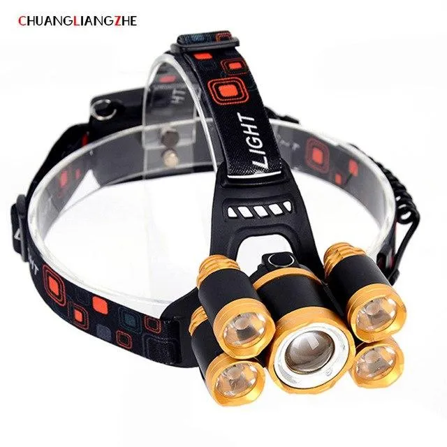 CHUANGLIANGZHE Led Headlamp T6 Zoom Waterproof Flashlight Head Luminaria Head Flashlight Camping Headlamps18650 Battery Charging