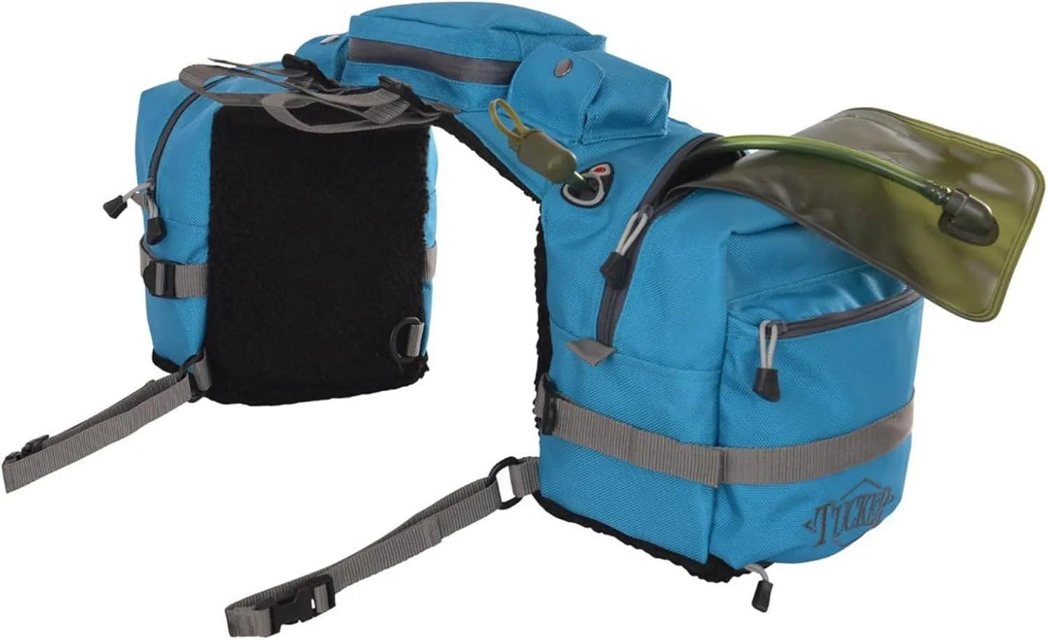 Circle Y Tucker Adventurer Durable Water-Resistant Contoured Horseback Riding Gear Saddle Pommel Bag w/Foam Padded Base, Insulated Padding, Fleece Lining, 3-Liter Water Bladder, Rain Cover Included