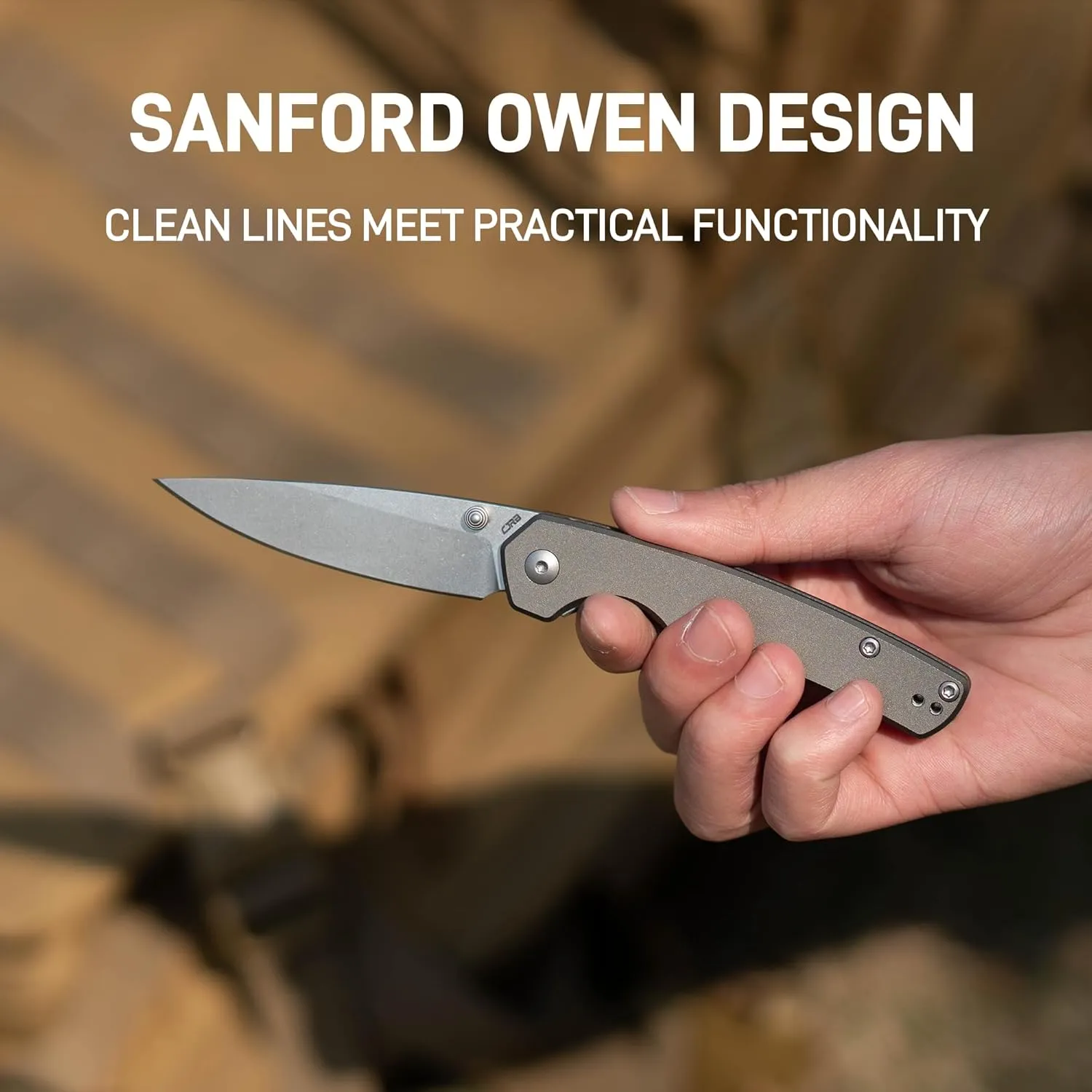 CJRB Kain Pocket Knife, 2.95'' AR-RPM9 Steel Blade Aluminum Handle Small EDC Knife with Pocket Clip for Camping Hiking Survival, Designed by Sanford Owen(J1956)