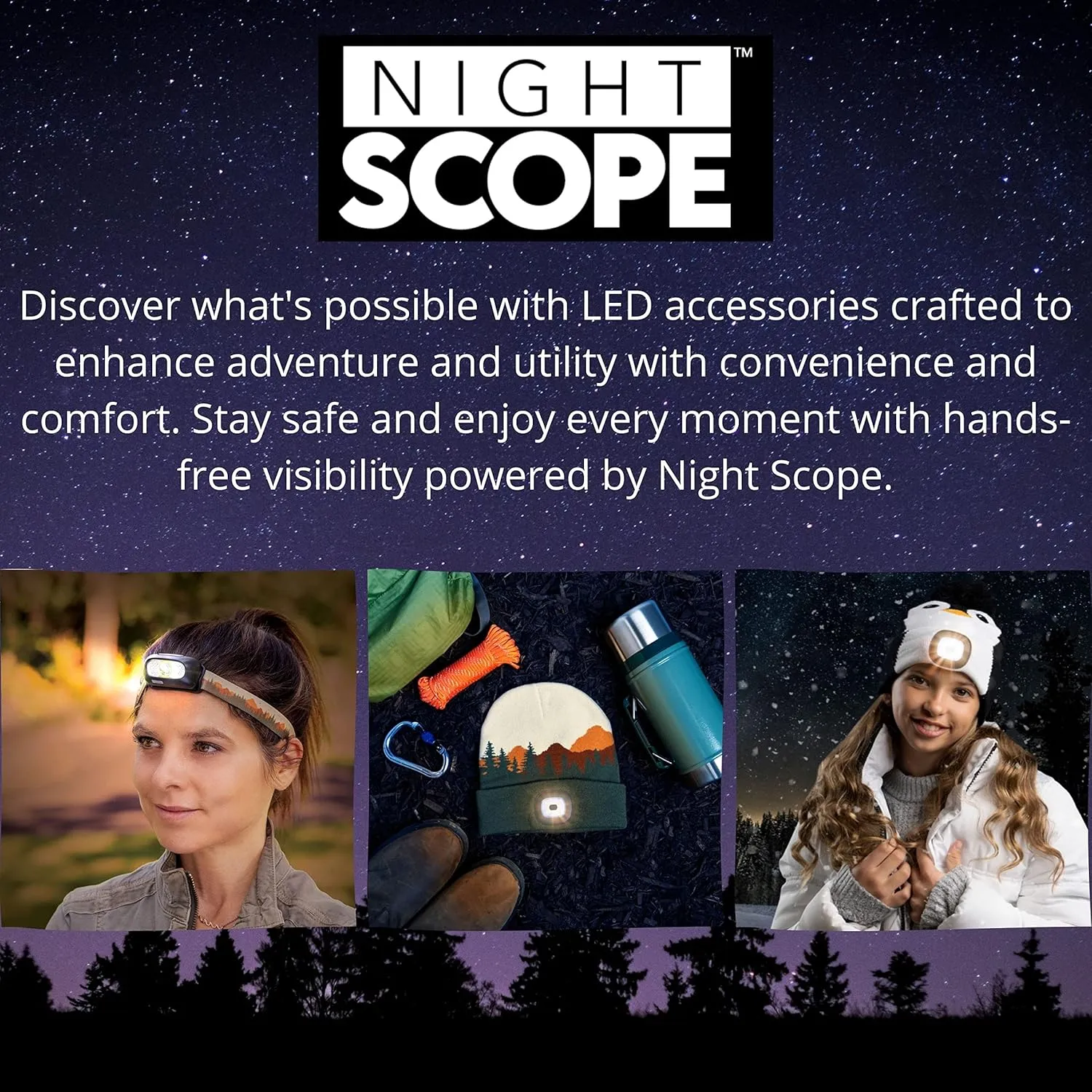 Classic Rechargeable LED Warm Knit Beanie Head Light Hat Headlamp for Outdoor Activities
