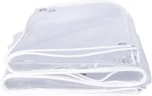 Clear PVC Tarp Heavy Duty Transparent Tarpaulin 3.9x4.9ft, Transparent Tarp Waterproof with Eyelets, Tarpaulin Transparent Thick, for Plants Gardens