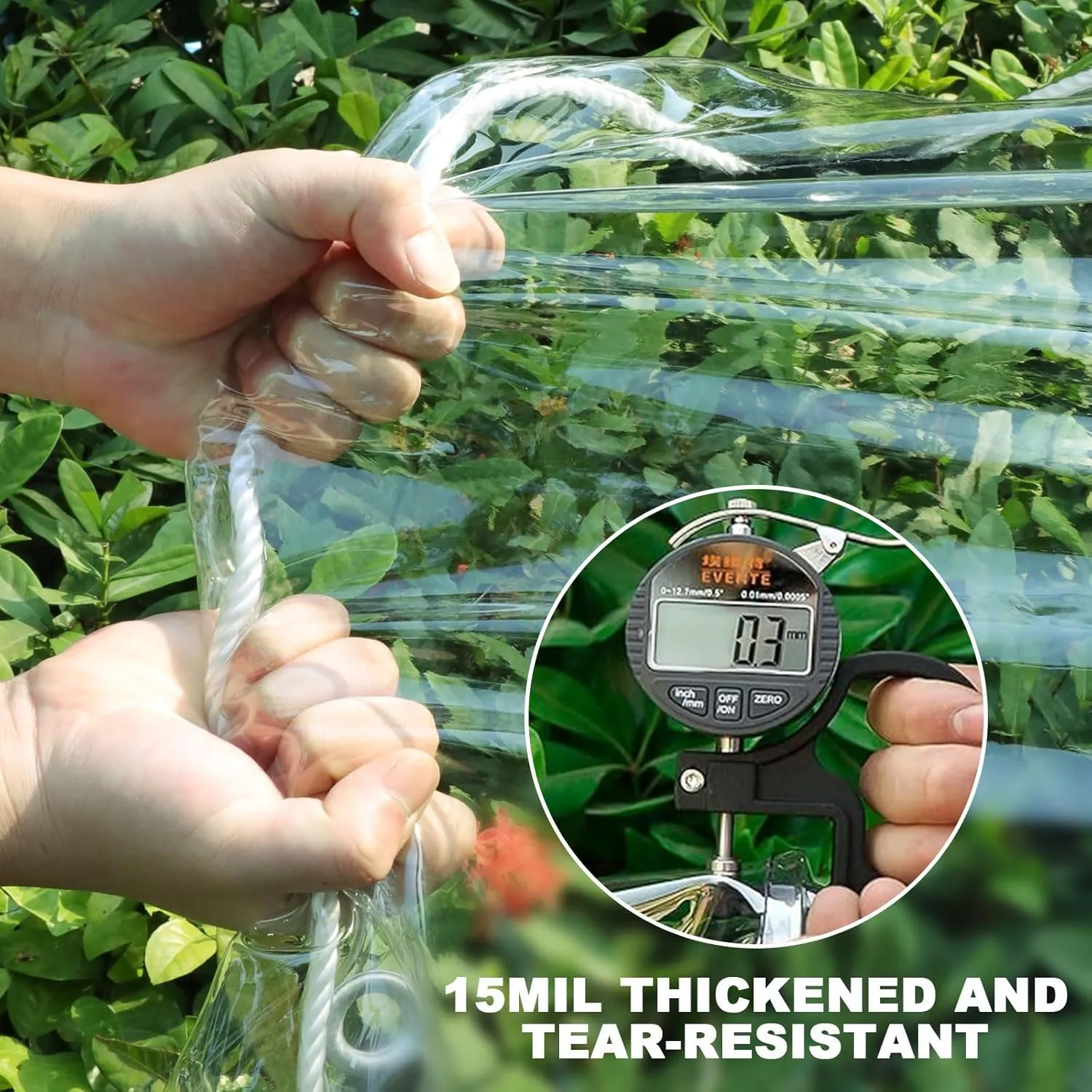 Clear Tarps Heavy Duty: PVC Thicken Transparent Tarpaulin Windproof Dustproof Durable UV Resistant Rip and Tear Multi-Use Waterproof Tent for Covering Firewood Piles 1-Pack