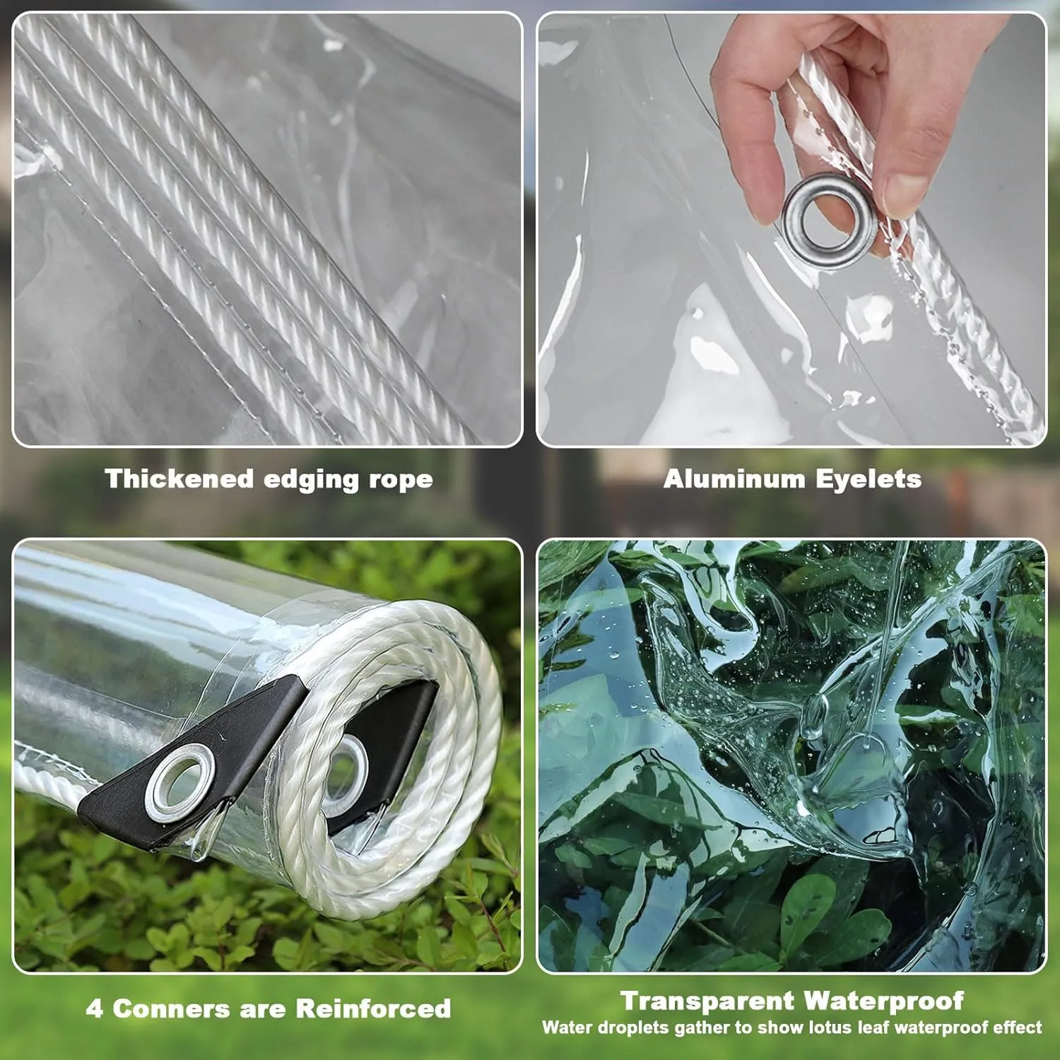 Clear Tarps Heavy Duty: PVC Thicken Transparent Tarpaulin Windproof Dustproof Durable UV Resistant Rip and Tear Multi-Use Waterproof Tent for Covering Firewood Piles 1-Pack