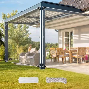 Clear Tarps Heavy Duty: PVC Thicken Transparent Tarpaulin Windproof Dustproof UV Resistant Rip and Tear Tarp Cover with Reinforced Edge for Patio Waterproof Fabric 1-Pack