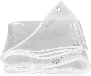 Clear Tarps in Multiple Sizes Transparent Tarpaulin Waterproof Tarpaulin 00% UV & Weather Resistant Vinyl Coated PVC Tarps/Perfect for Curtains (Color : Clear, Size : 3 * 5m)