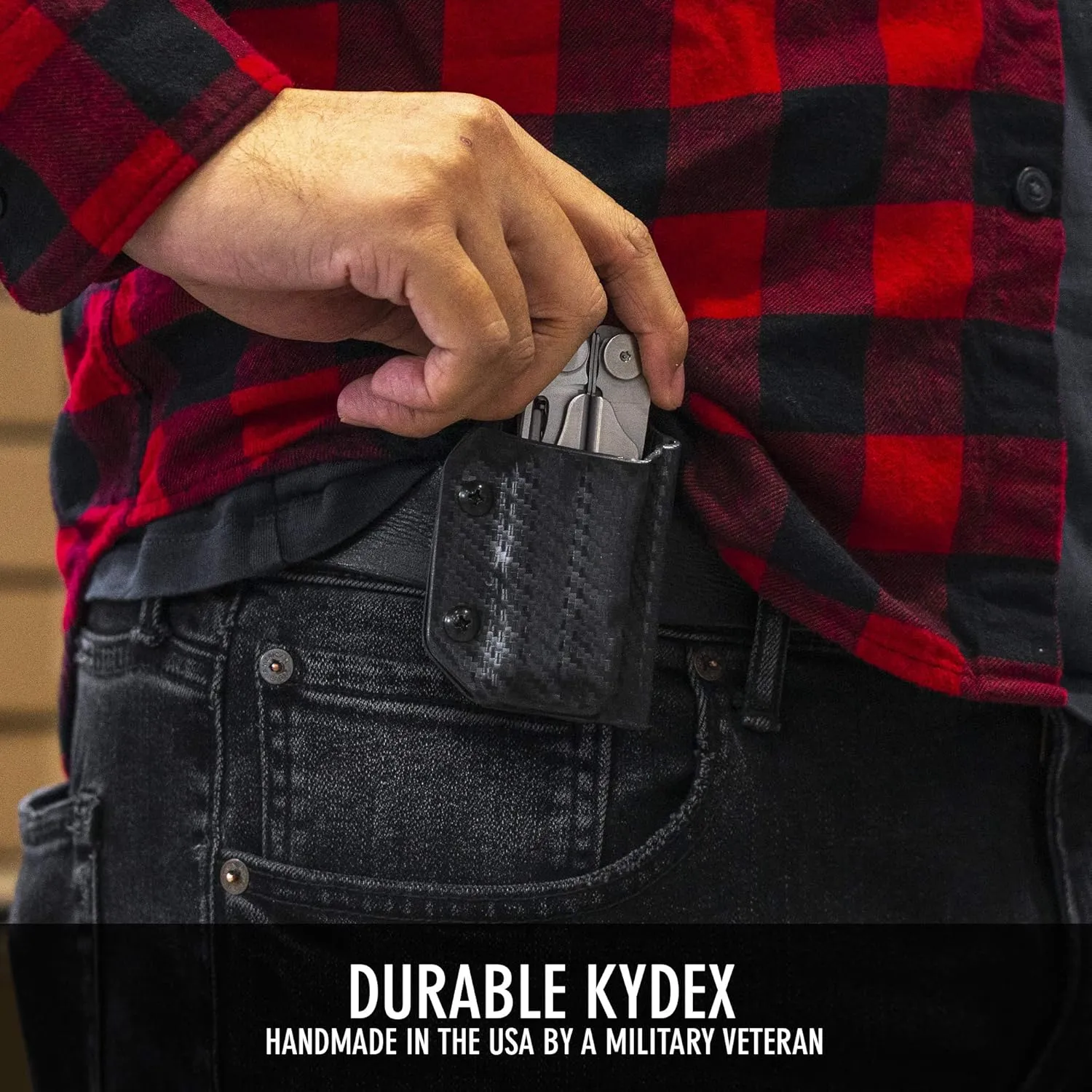 Clip & Carry Kydex Multitool Sheath for LEATHERMAN Wave & Wave   Plus - Made in USA - Multi Tool Sheath Holder Cover Belt Pocket Holster - Multi-Tool not Included