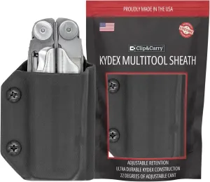 Clip & Carry Kydex Multitool Sheath for LEATHERMAN Wave & Wave   Plus - Made in USA - Multi Tool Sheath Holder Cover Belt Pocket Holster - Multi-Tool not Included