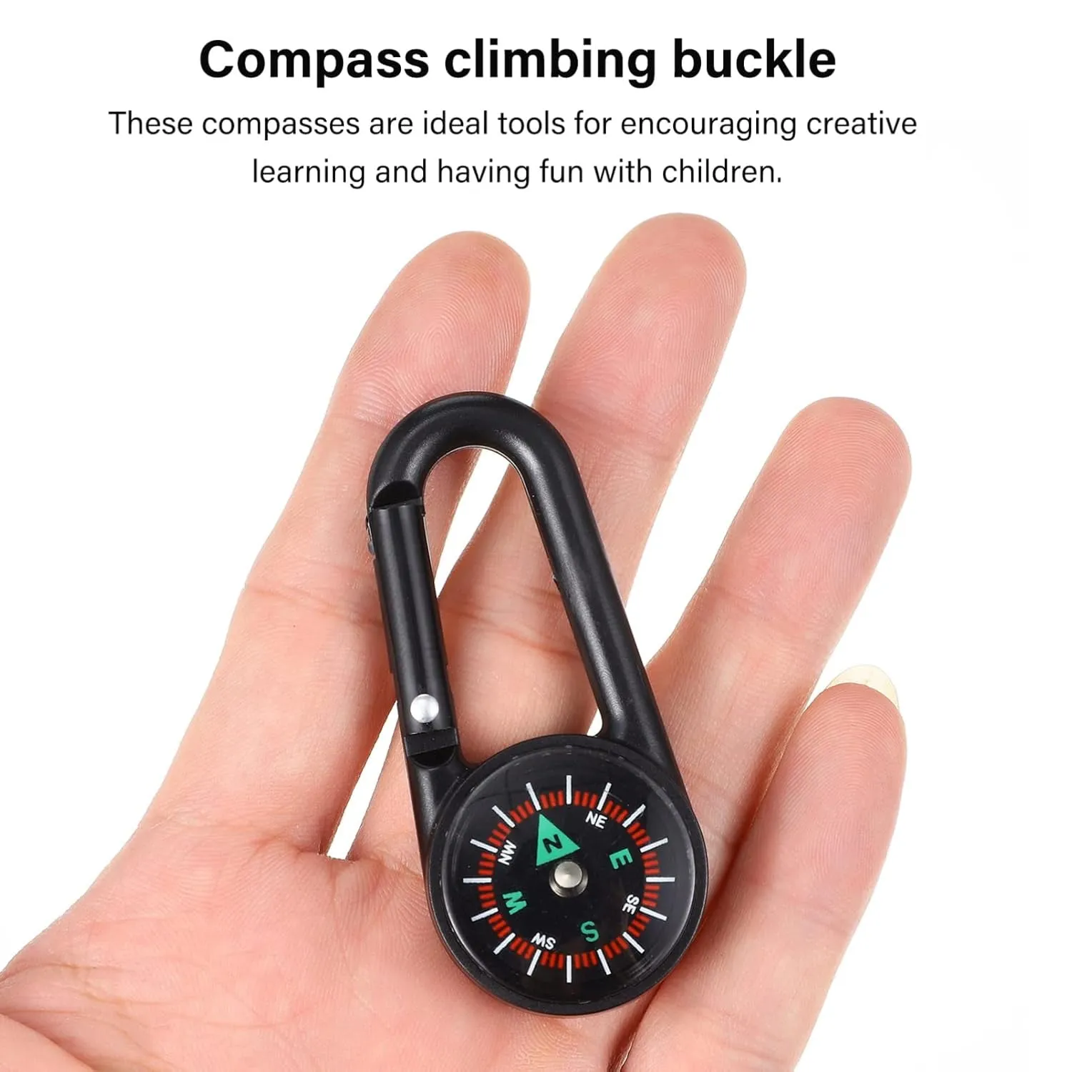 Clip Snap Hook Mini Compass (1 Pc   (1 Pc  Mix Design)
