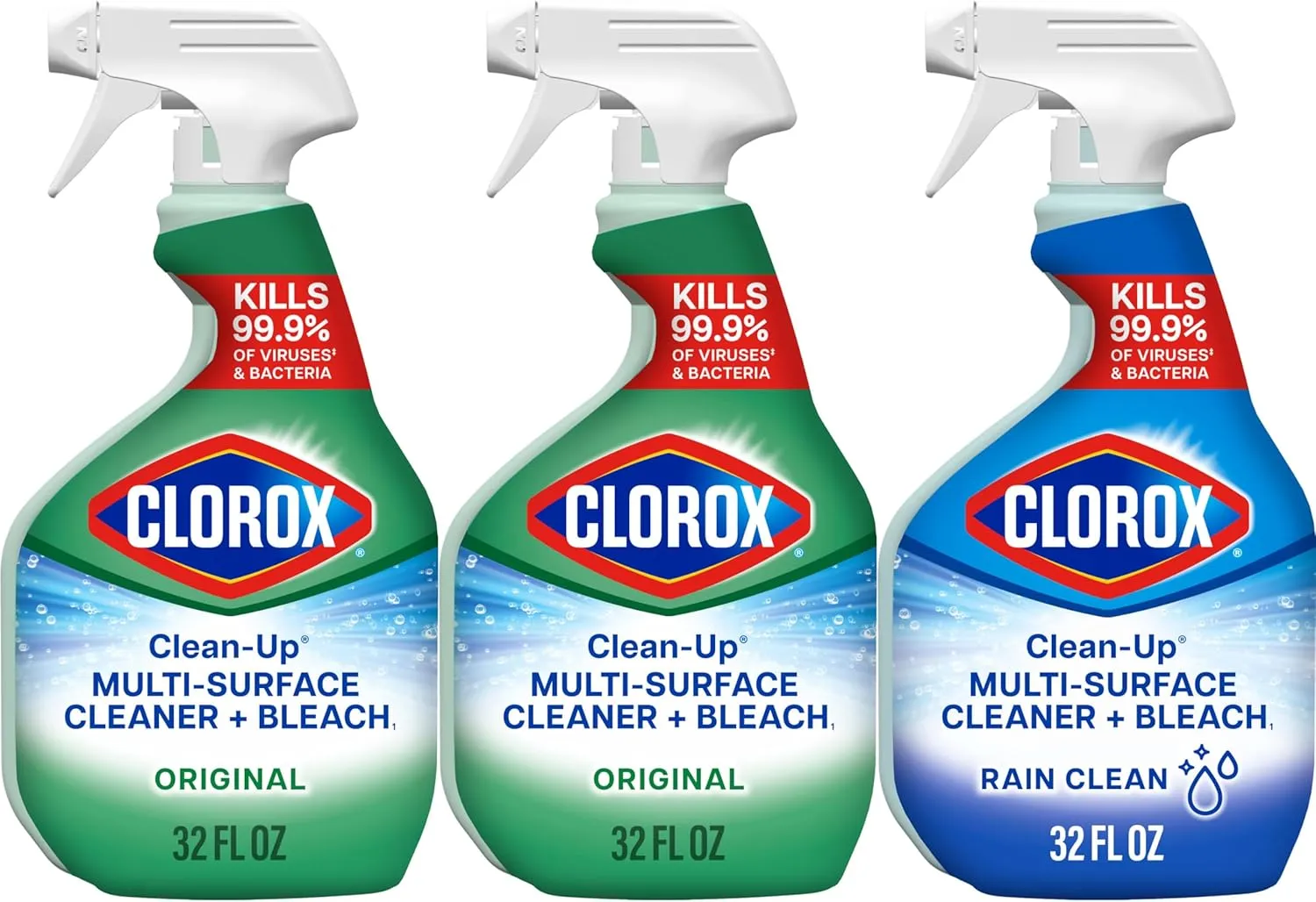 CLOROX Clean-Up Multi-Surface Cleaner with Bleach, 32 Fl Oz Ea, Pack of 3 (Pack May Vary)