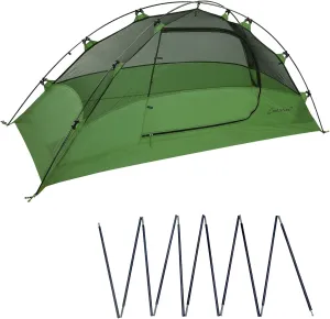 Clostnature Crux Lightweight Backpacking Tent - 1 Person Ultralight Tent with One Tent Pole, Camping Tent with Replacement Pole for Adults, Family, Outdoor