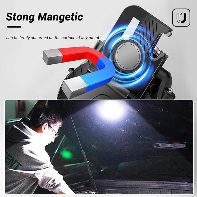 COB Mini Keychain Work Light, Powerful Flashlights 5 Light Modes with Magnetic, Hat Clip Light with Bottle Opener Function, Waterproof Led Flashlight with Smart Sensor for Camping 2 Pack (Black)