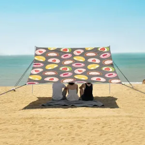Colorful Dessert Mochi Beach Camping Tent Sun Shelter for Whole Family, Beach Shade Canopy with UPF50  UV Protection,Easy Set Up and Carry,Outdoor Shade for Trips, Fishing, Backyard Fun Picnics
