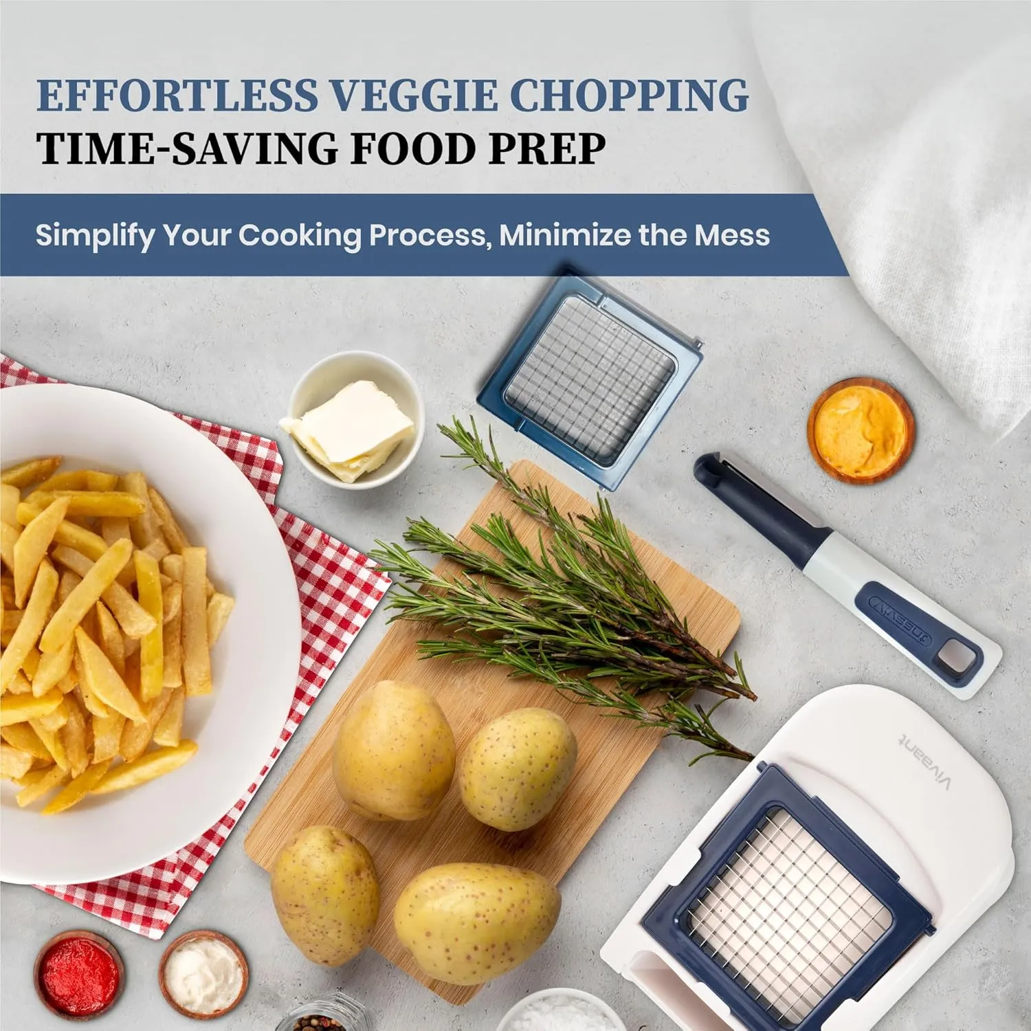 Compact Mini Dicer - Perfect for Quickly Cubing and Dicing Vegetables, Vegetable Chopper and Cutter with Manual Hand Chopper for Onions and Small Veggies
