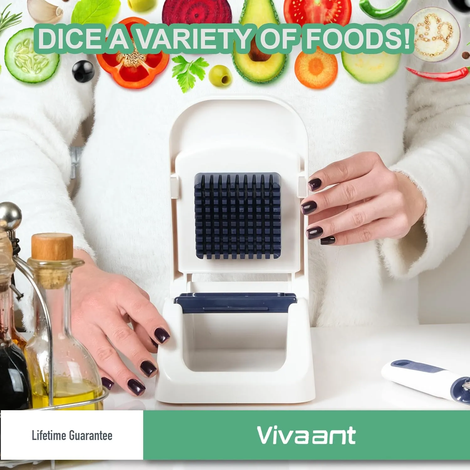Compact Mini Dicer - Perfect for Quickly Cubing and Dicing Vegetables, Vegetable Chopper and Cutter with Manual Hand Chopper for Onions and Small Veggies